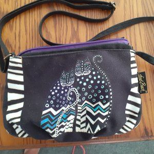 PRICE DROP!! Polka Dot/Zebra CAT Laurel Burch crossbody bag